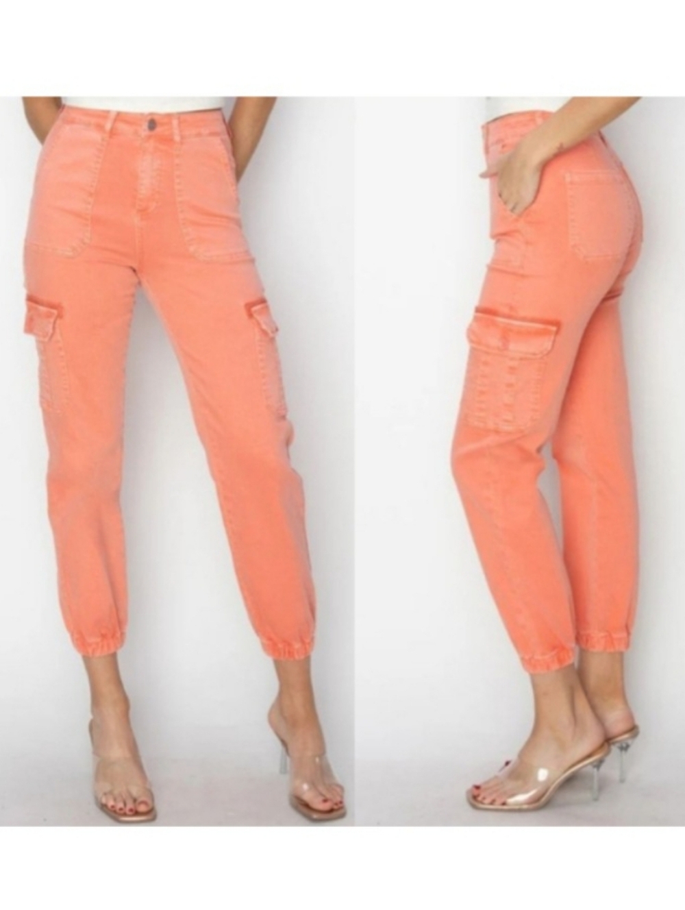 Cargo Ankle Jogger High Rise Pants Pastel
